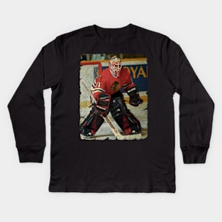 Jeff Hackett - Chicago Blackhawks, 1997 Kids Long Sleeve T-Shirt